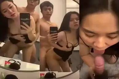 Pasangan Muda Doggy Sangat Nafsu di Depan Cermin